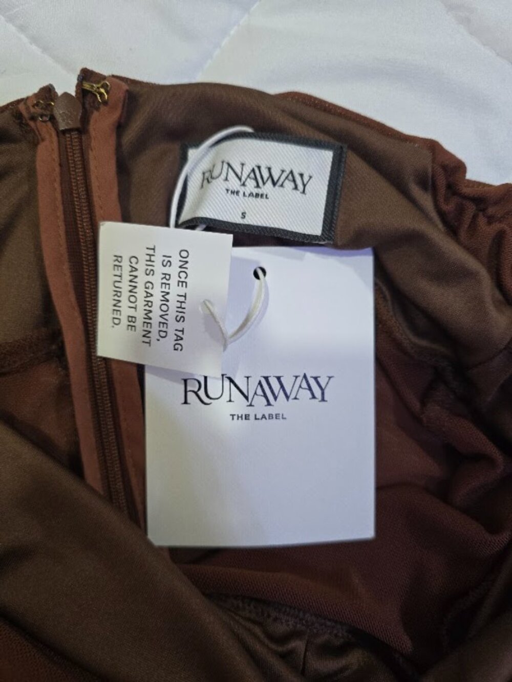NWT Runaway The Label Meila Maxi Dress In Espresso Size S - Picture 6 of 8